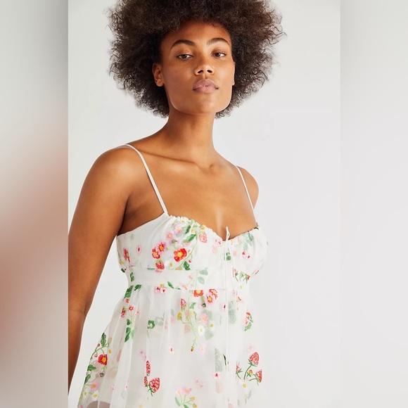 For Love and Lemons Jaclyn Midi Bodysuit Dress / Ivory - Picture 6 of 7